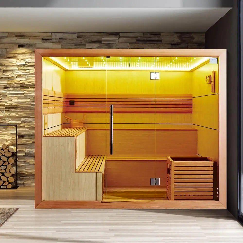 2.4 Meter new Fashion Beautiful indoor dry sauna room M-6052 dry steam indoor saunas traditional cabin - Steam Soothe
