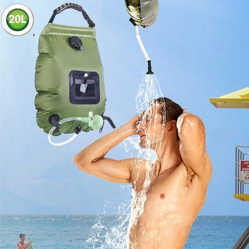 20L Water Bag Outdoor Camping Hiking Solar Shower Bag Heating Camping Shower Climbing Water Bag Hose Switchable Shower Head - Steam Soothe