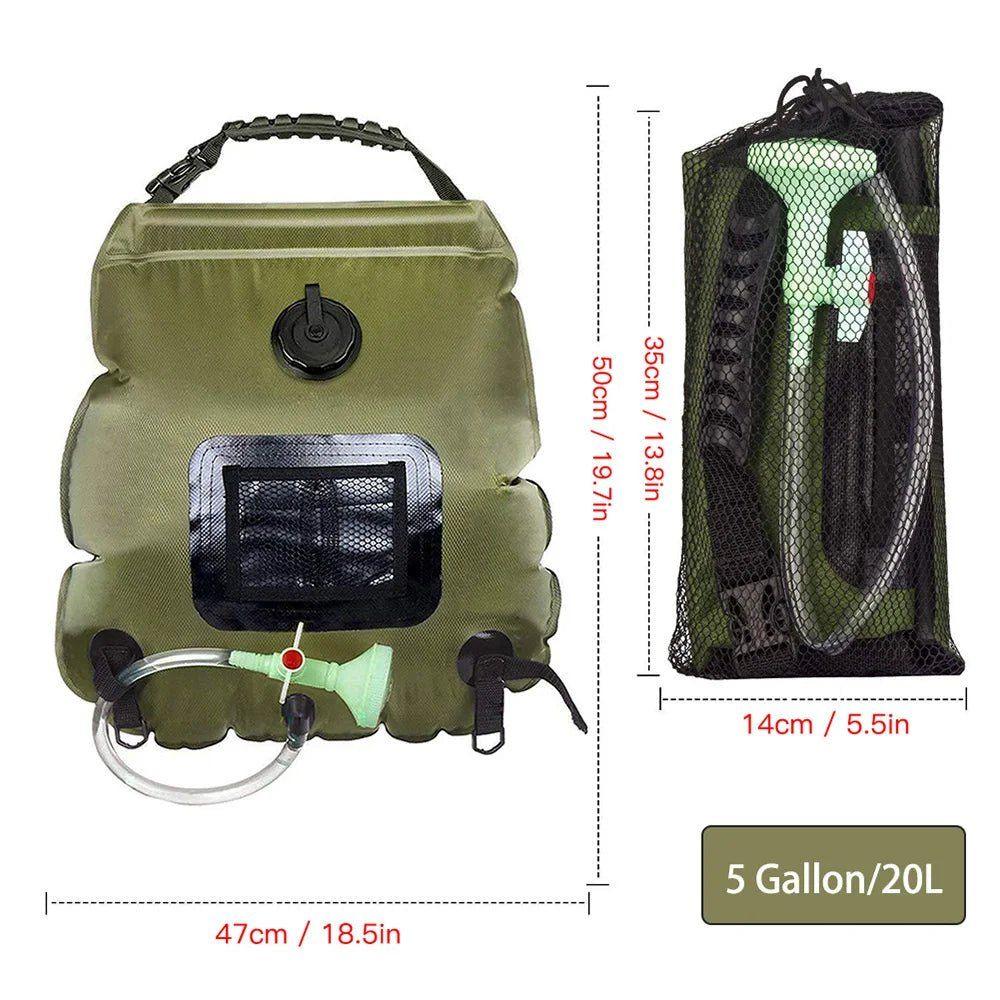 20L Water Bag Outdoor Camping Hiking Solar Shower Bag Heating Camping Shower Climbing Water Bag Hose Switchable Shower Head - Steam Soothe