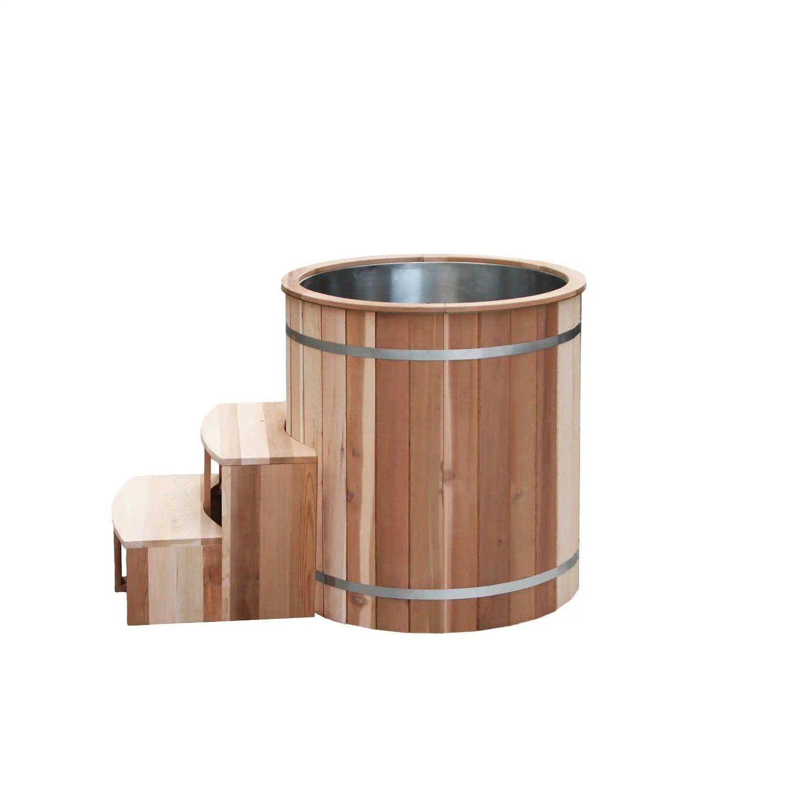 Best Sale Red Cedar Wood Cold Plunge Tubs SPA Ice Bath Tubs with Wifi Chiller - Steam Soothe