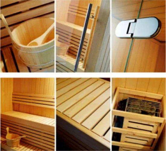 Canadian red cedar Indoor dry sauna room with Harvia stove Mini Portable Sauna house (M-6044) - Steam Soothe