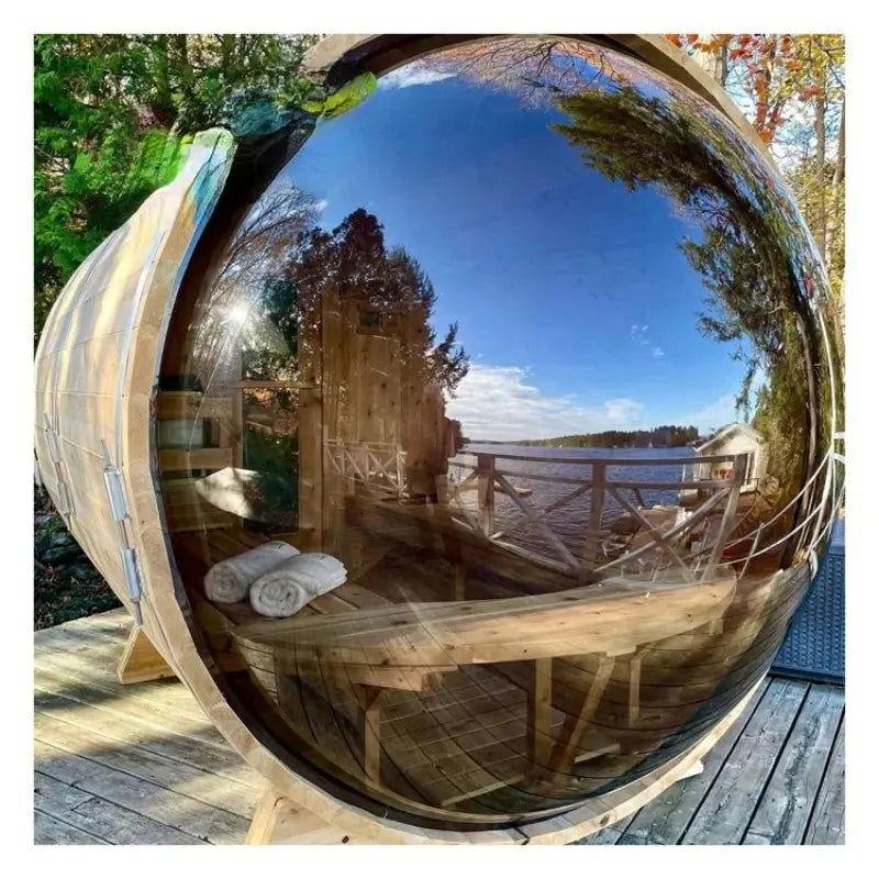 Cedar Barrel Sauna 4 6 People Outdoor Barrel Sweat Off Stress Traditional Sauna Spa - Steam Soothe