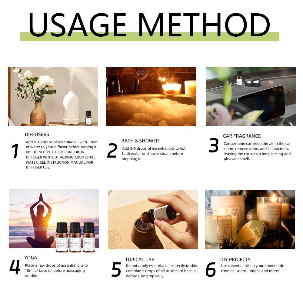 Essential Oil for Diffuser - 100% Natural Oils Set for Aromatherapy - Steam Soothe