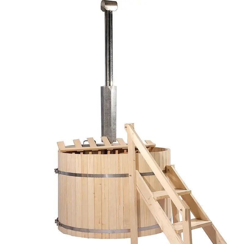 Luxury Cedar Hot Tub - Eco Heat, Rustic Charm - Steam Soothe