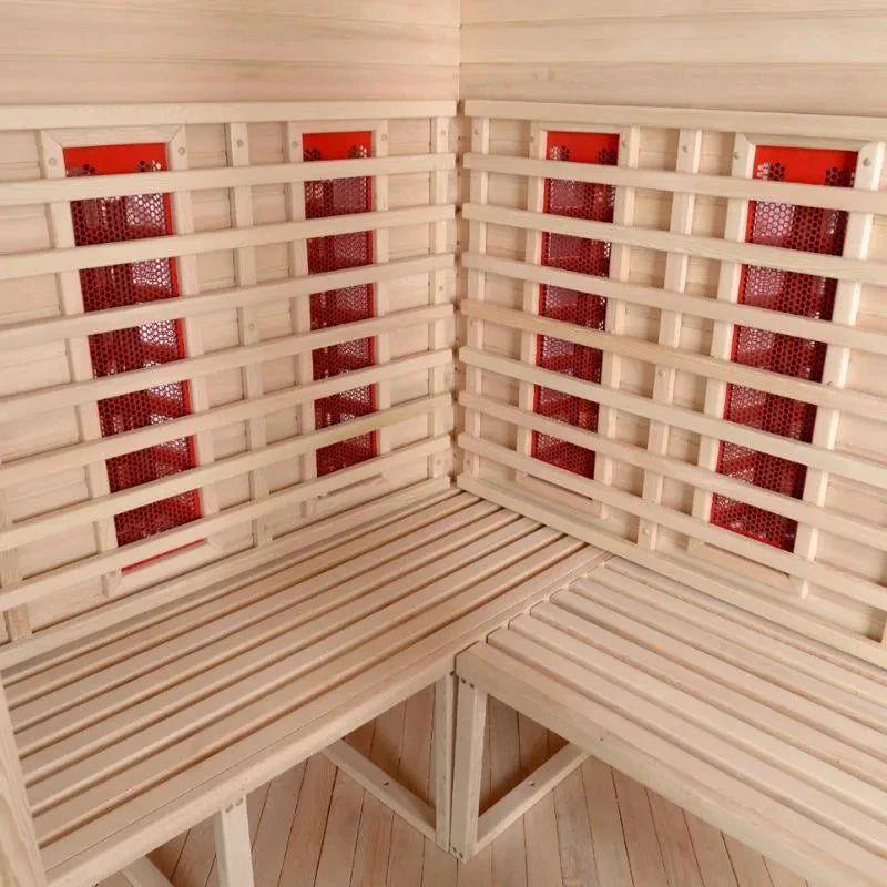 Luxury Hemlock Infrared Sauna Room with Carbon Crystal Heating Plate - Steam Soothe