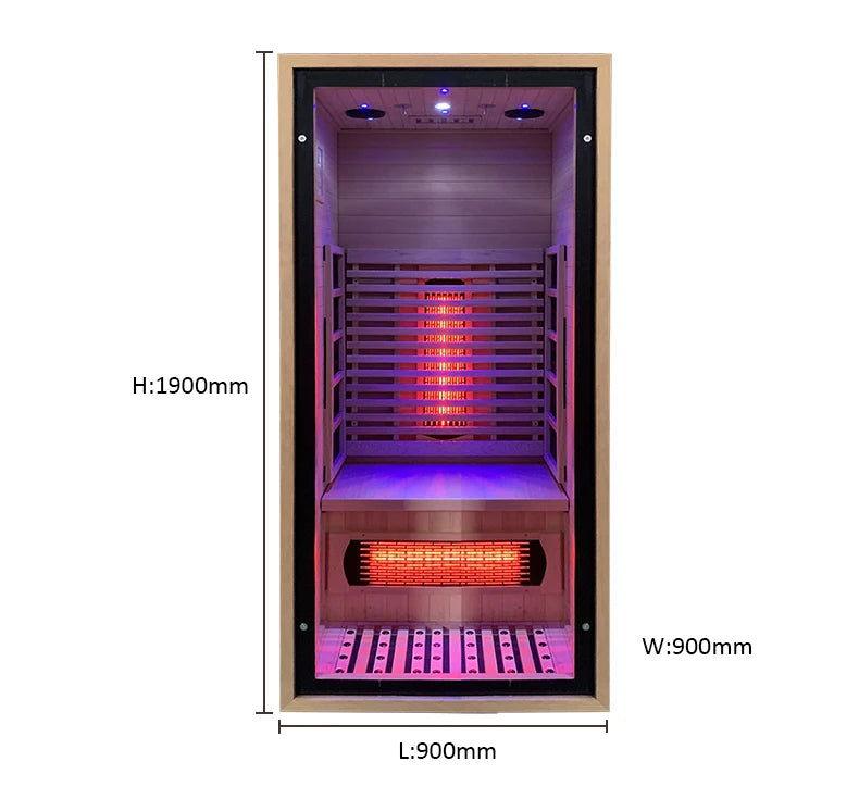 Luxury Red Cedar Far Infrared Sauna Room With Seven-Color Healing Lamp - Steam Soothe