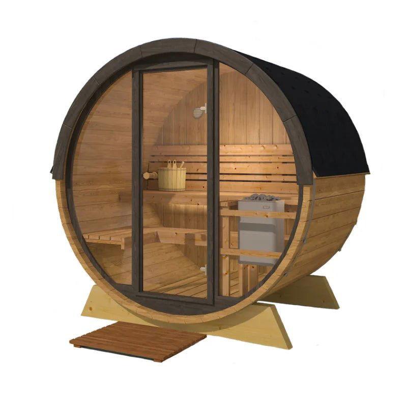 Outdoor Red Cedar Barrel Sauna Kit - Steam Soothe