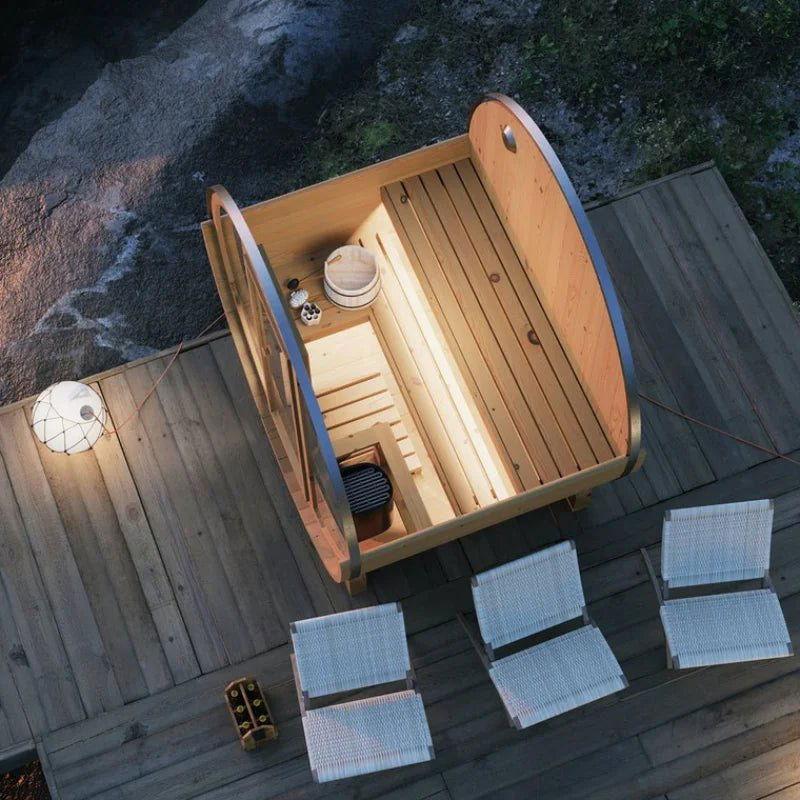 Outdoor Red Cedar Barrel Sauna Kit - Steam Soothe