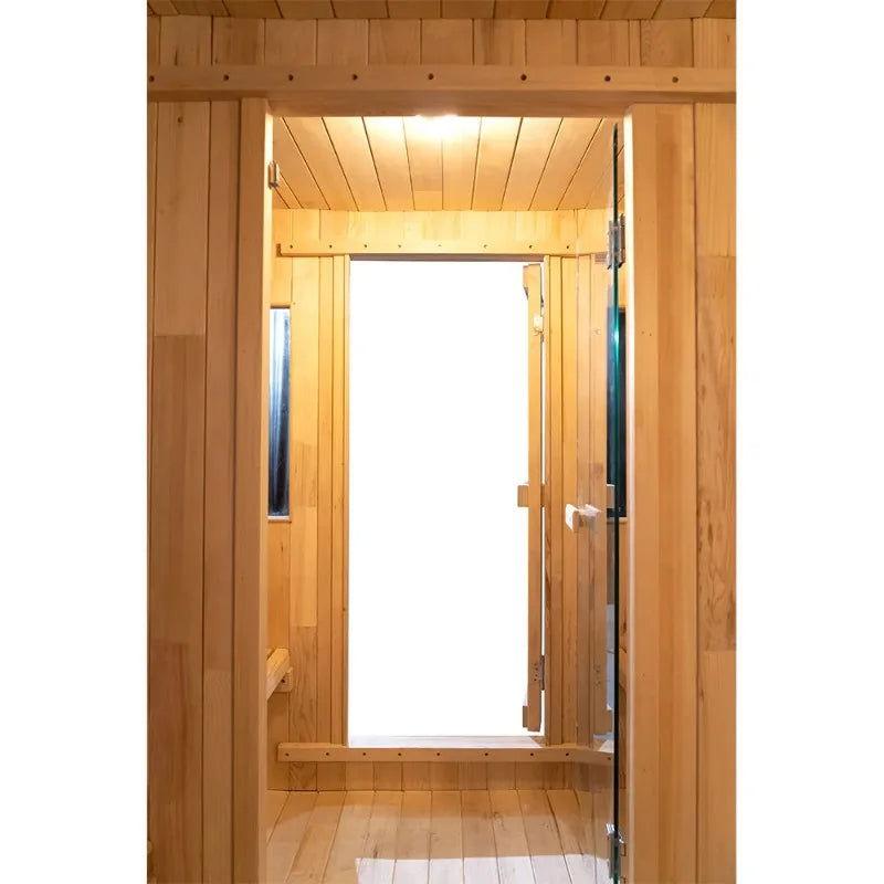 Outdoor Sauna Room Red Cedar Cube Sauna Room With Stove - Steam Soothe