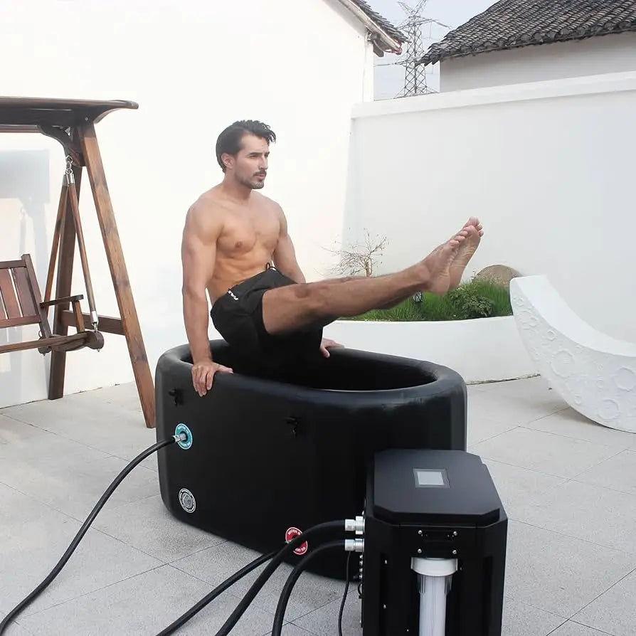 Portable Cold Plunge Ice Bath Tub System with Water Chiller - Steam Soothe