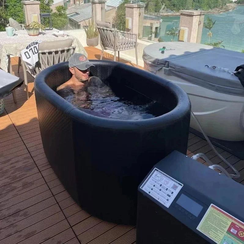 Portable Cold Plunge Ice Bath Tub System with Water Chiller - Steam Soothe