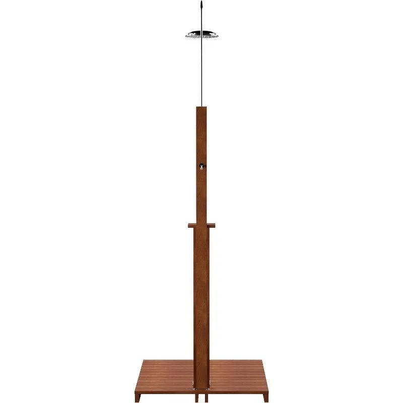 SEI Furniture Rain-Style Outdoor Shower, Oiled Eucalyptus - Natural - Steam Soothe