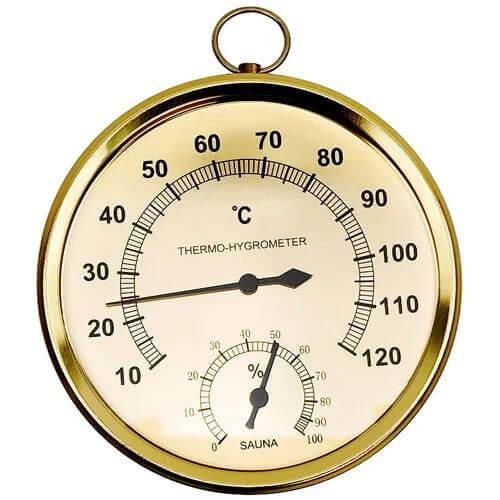 Wooden Sauna Thermometer: Temperature and Hygrometer Measurement - Steam Soothe