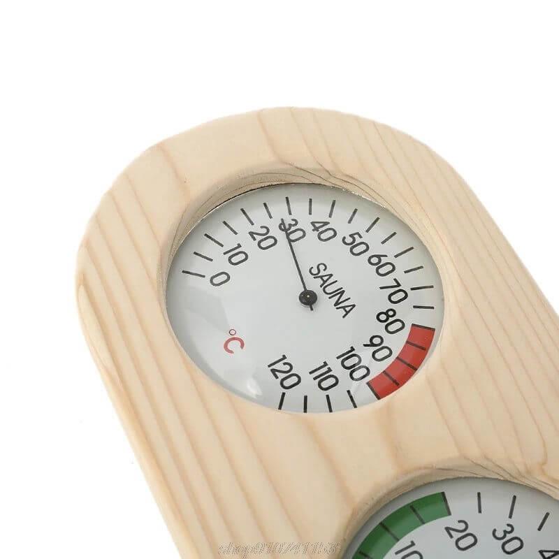 Wooden Sauna Thermometer: Temperature and Hygrometer Measurement - Steam Soothe