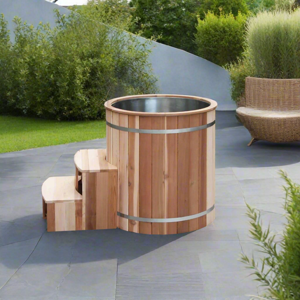 Cold Plunge - Red Cedar Ice Bath Tub with WiFi Chiller SteamSoothe