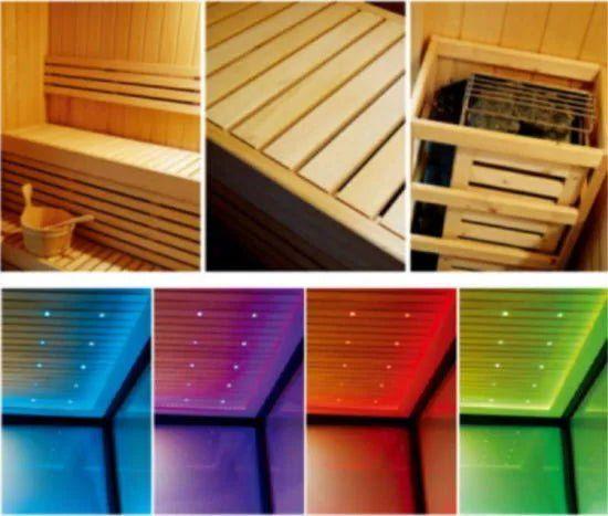 2 Meter New style sauna room three sides fiberglass traditional style dry sauna cedar wooden house M-6036 - Steam Soothe 