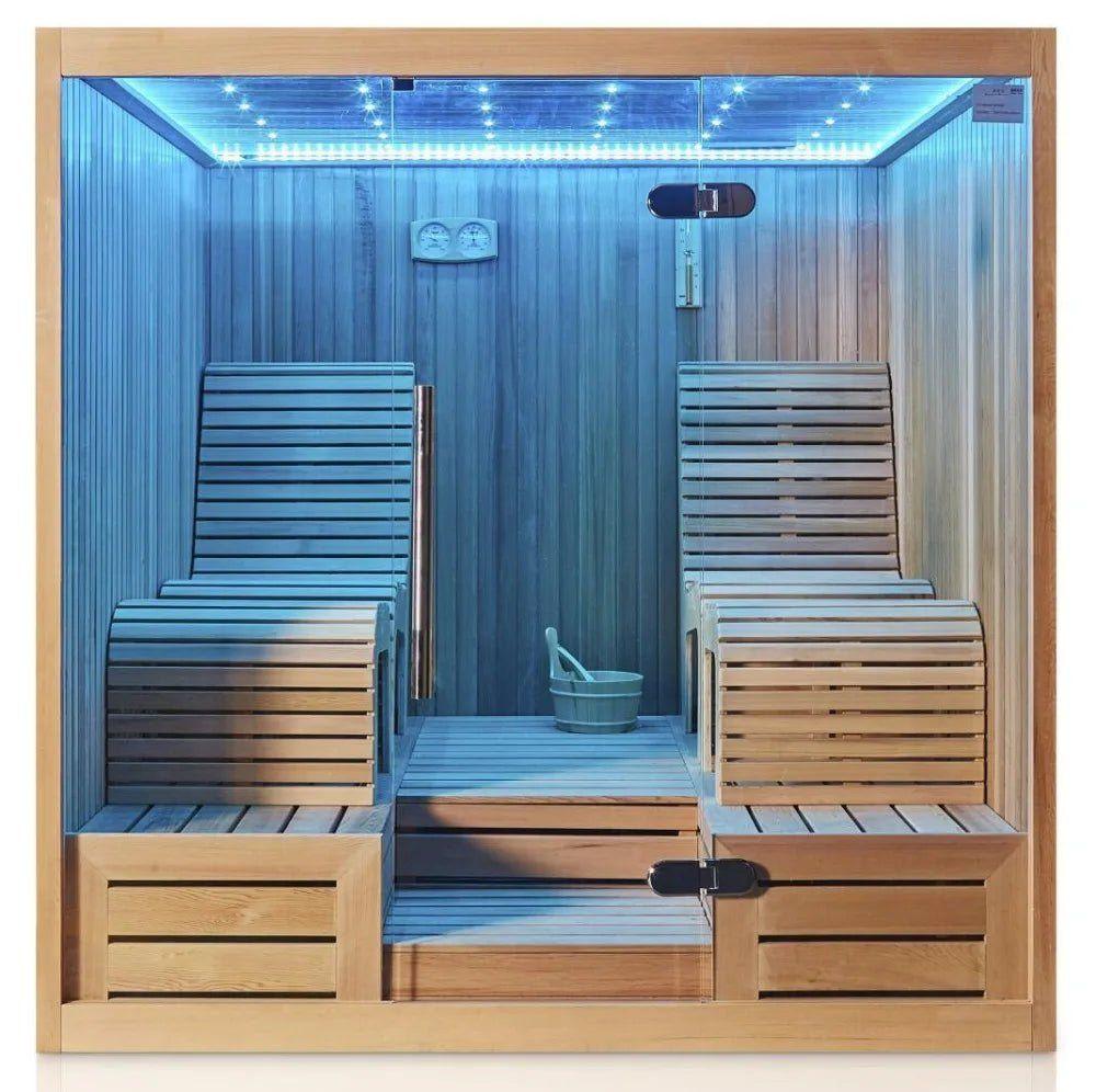 2 Meter indoor dry sauna room Two Lounges LED Dry Sauna Room M-6050 - Steam Soothe 