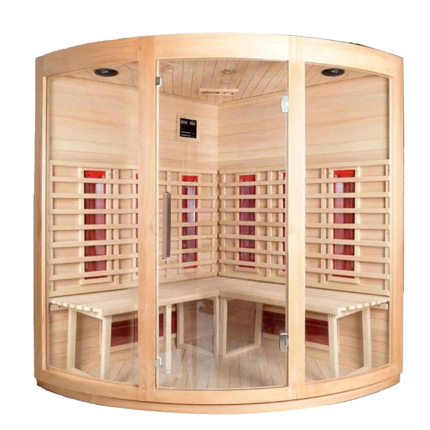 Luxury Hemlock Infrared Sauna Room with Carbon Crystal Heating Plate - Steam Soothe 