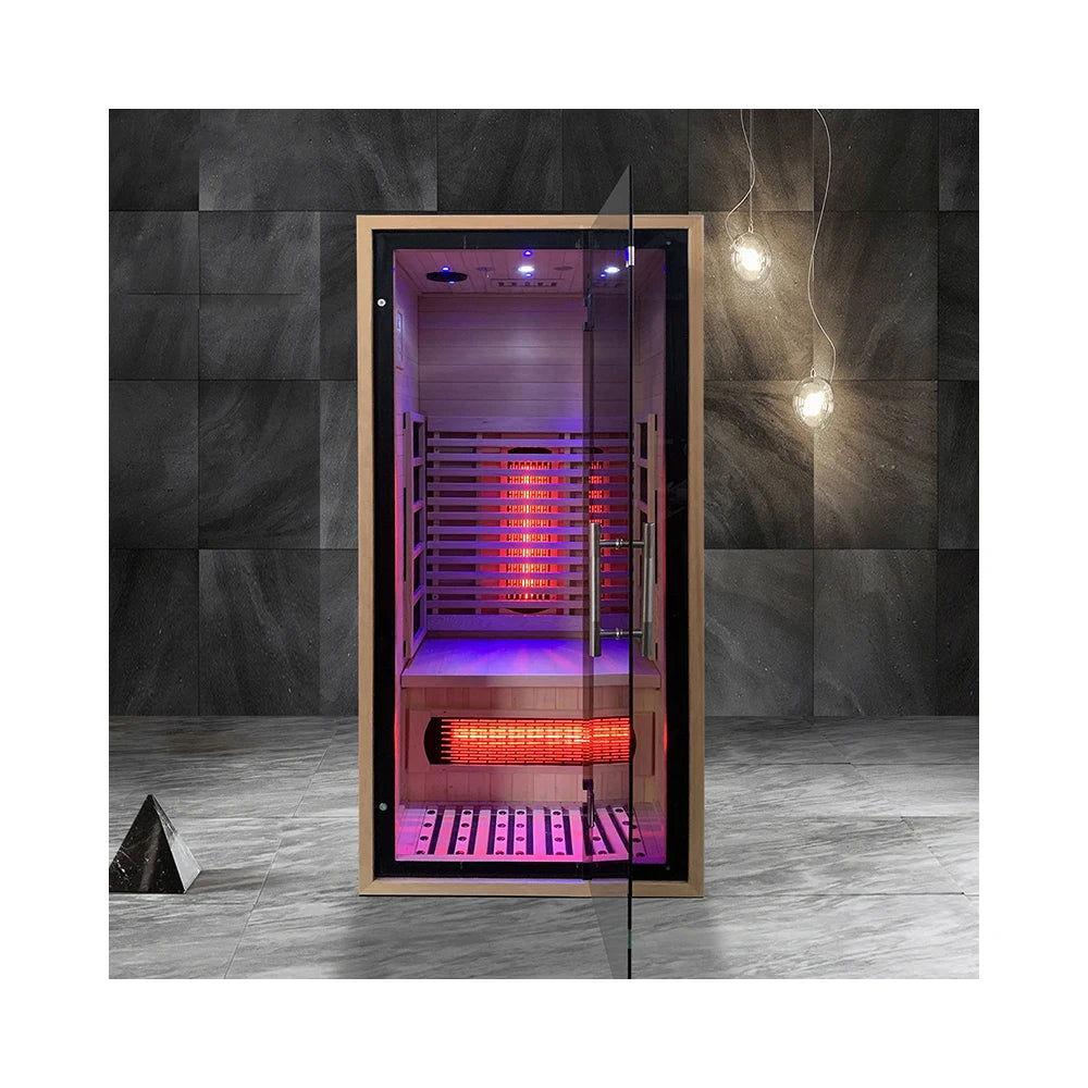 Luxury Red Cedar Far Infrared Sauna Room With Seven-Color Healing Lamp - Steam Soothe 