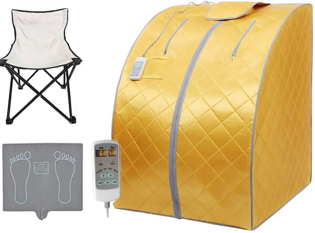 Oversize Portable Far Infrared Sauna, One Person Home Spa Box for Detox Therapy, Relaxation Better Sleep, with Heating Foot Pad - Steam Soothe 